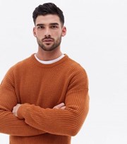 New Look Rust Fine Knit Relaxed Fit Crew Neck Jumper